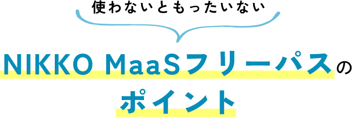 使わないともったいない NIKKO MaaSフリーパスのポイント