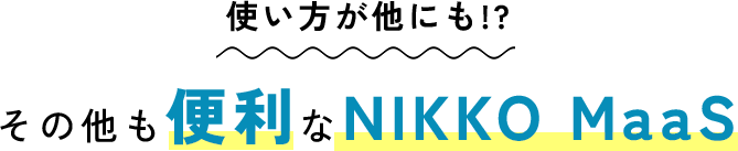 使い方が他にも!? その他も便利なNIKKO MaaS